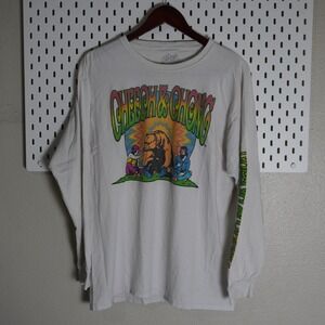 Cheech & Chong Long Sleeve‎ T-Shirt Bear Graphic White Mad Engine